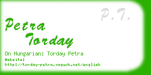 petra torday business card